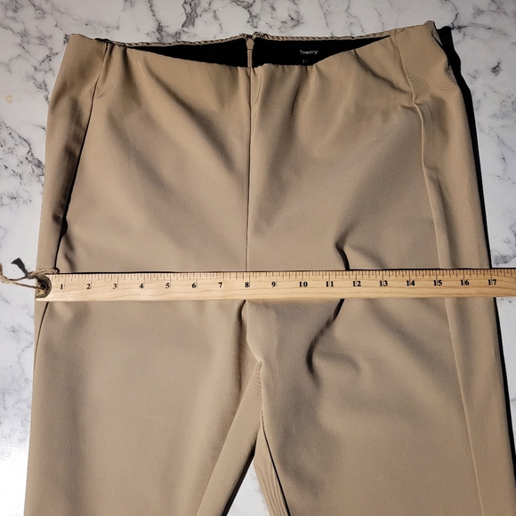 Theory Navalane Becker Stretch Ponte Skinny Pant Tan Size 12 Elastic Waist - Picture 11 of 12